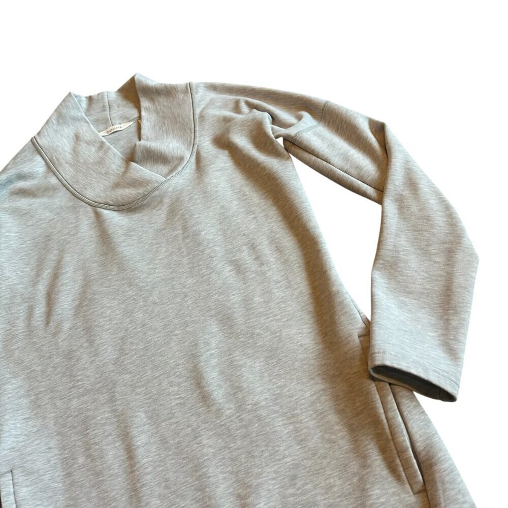 Athleta Grey Long Sleeve Shift Dress Stretchy Classic Athleisure Size Small - Picture 6 of 12